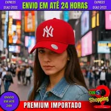 Boné Preto Aba Curva Unissex NY New York Premium | Ajustável, Bordado, Masculino e Feminino