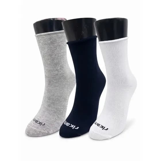 Kit 2 Pares Meia Sem Punho Sem Costura Algodão Unissex Sportwear Casual Conforto Diabetes Rikam
