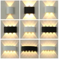 KIT 10 Luminárias Arandelas LED Meia Lua 4w/6w/8w Fachos 3000K Preta ou Branca Bivolt IP65