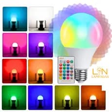 Lampada Bulbo Led Rgb 3w 5w 7w 10w 15w Luz Colorida 16 Cores Bivolt Bocal E27