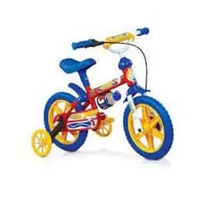 Bicicleta Infantil Aro 12 Fireman Nathor Bicicletas Infantis-Azul/Vmo/Amo