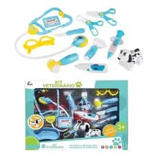 Kit Veterinário com Luz e Som Infantil Grande com 12 Peças- Fênix Brinquedos