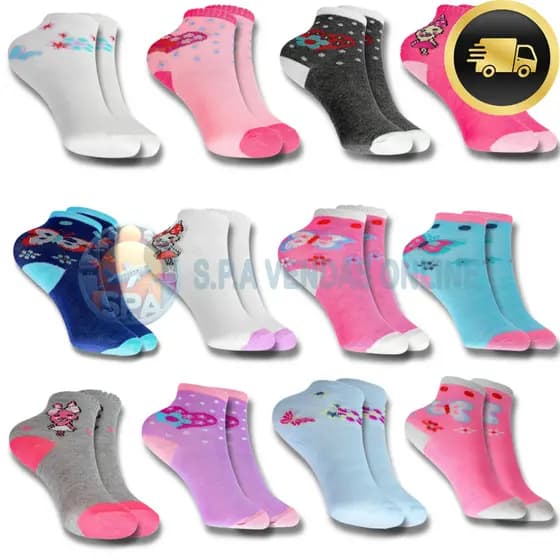 Kit de 24 a 3 Pares Meias Infantil com algodão MENINA