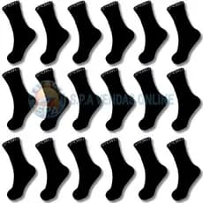 kits de 3 a 24 pares meia SPORT PRETA 100% algodão grossa alta qualidade cano alto