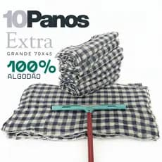 10 Pano de chão xadrez Extra Grande pano de limpeza 70x40