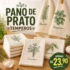 Kit Pano De Prato Rustico Colecao Tempero Grande