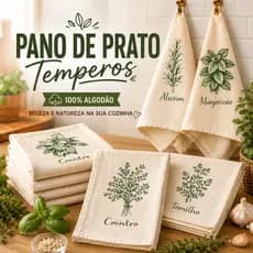 Kit Pano De Prato Cru Colecao Tempero Rustico Grande
