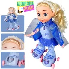 Boneca Patinadora Brinquedo Infantil Luzes Anda Canta Dança Menina