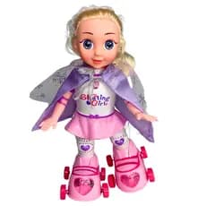 Boneca Patinadora Patins Brinquedo Corre Canta Dança com Luzes