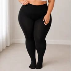 Meia-Calça PLUS SIZE Fio 80 com pé Microfibra Poliamida e Elastano Super Opaca, Não Transparece Inverno Perfeito