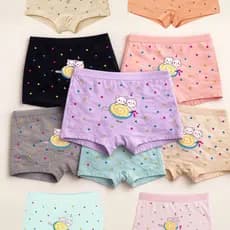 Kit 4 pçs cuequinha feminina infanto-juvenil tecido modal algodão leve tanguinha de criança colorida