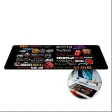 MousePad Grande 80x30 Bandas de Rock Clássico Estilo Gamer Mouse Pad Grande RGB