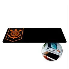 MousePad Grande 80x30 Corinthians Preto Gamer Antiderrapante Mouse Pad Grande RGB