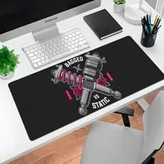 Mouse Pad Gamer 80x30 Suspensão Carro Rebaixado Bagged vs Static Estilo Automotivo