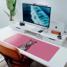 Mousepad OnçaCor De Rosa 80x30 Gamer Antiderrapante Premium