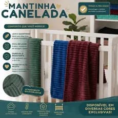 Manta Mantinha Microfibra Canelada Soft Toque Aveludado e Suave Macia Coberta Macia Riscada 90x85cm
