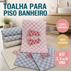 Kit Tapetes De Banheiro Atoalhado Pezinho Toalha De Piso Tapete Pano De Chão Fino Algodão 40x58cm