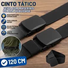 Cinto Tático Masculino Nylon Fivela Rápida Regulável Militar Nailon Engate Sem Metal Plástico 120 Cm