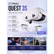 Óculos de Realidade Virtual Meta Quest 3S 128GB com Wi-Fi - Branco