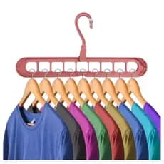 Cabide Mágico Organizador 9 Furos Multidobrável Resistente Gancho 360°