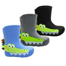 Bota Galocha Menino Infantil Plugt Acqua Crocodilo Divertido Leve Macia Confortável