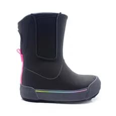 Bota Galocha Menina Infantil Plugt Acqua Chelsea Preto/Pink Leve Macia