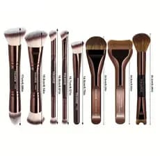Kit 8 Pincéis de Maquiagem MAANGE Original Profissional Kabuki Base Contorno Alta Precisão