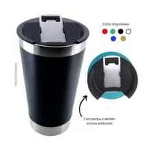 Copo Térmico 473ml Beba Gelado ou quente com Tampa e Abridor