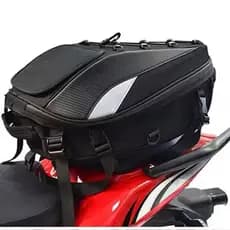 Mochila Bau Bagageiro Moto Alforge 37L Traseiro Porta Capacete Bag Impermeável Chuva Poeira