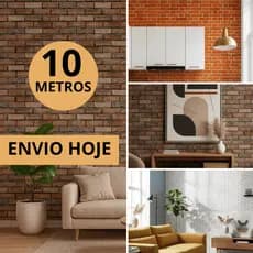 Papel De Parede Adesivo Tijolinho Tijolo Auto Colante Escuro Claro Rústico Quarto Sala Lavável
