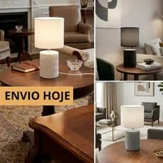 Luminária Mesa Abajur Base Cerâmica Sala Quarto Escritório Bivolt
