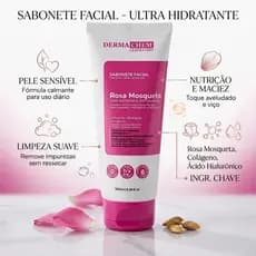 Sabonete Facial Dermachem Rosa Mosqueta 100ml Clareador Pele Sensível