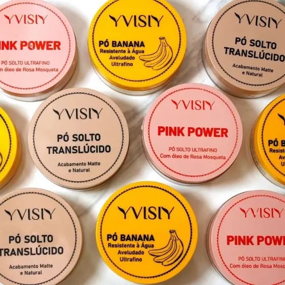 Pó Solto Facial, Banana e Translucido Maquiagem Yvisiy