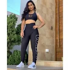 Roupa de Academia conjunto Top + calça alta qualidade roupa fitness roupa de malhar roupa de treinar