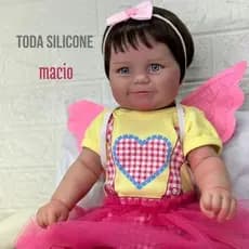 Bebê Reborn Maddie Menina em Silicone Macio com Fantasia Realista 55cm