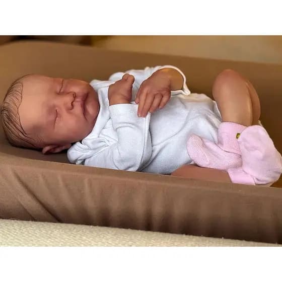Bebê reborn molinha tecido menina não pode tomar banho 49cm realista cabelo fio a fio