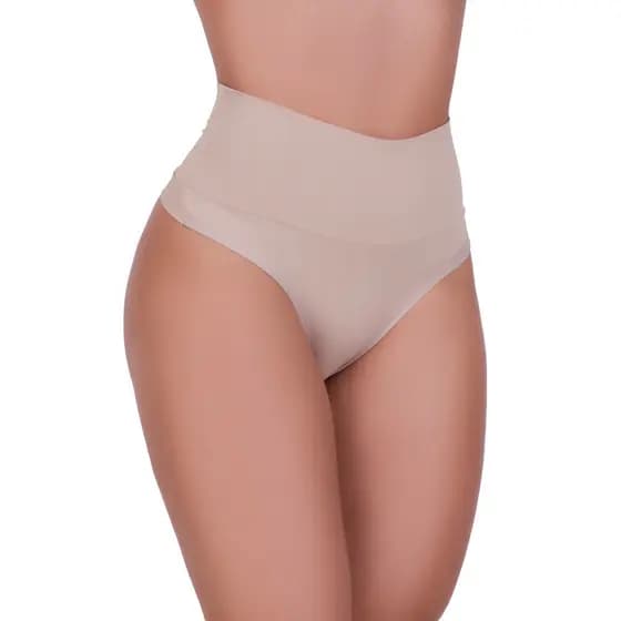 Calcinha Feminina Sport modeladora gestante fio dental duplo cintura alta de Microfibra