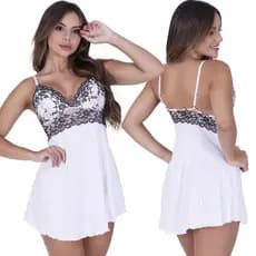 Camisola Feminina Valentina sem Bojo Microfibra Light e Renda Bicolor
