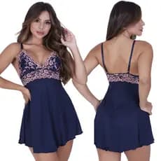 Camisola Valentina Microfibra Light e Renda Bicolor