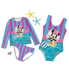 Kit 3 peças Uv Feminino Infantil (camisa De Proteção + Biquíni+body ) Personagem Menina estampas Sortidas