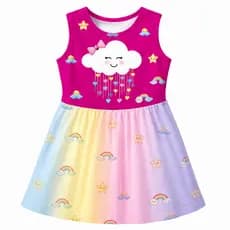 Vestido Infantil Temático Menina Chuva de Amor