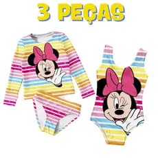 Kit Uv Infantil (Camisa De Proteção + Biquíni+ Body) Menina Verão
