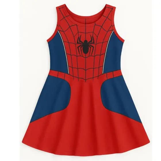 Vestido Infantil Temático Menina Fantasia Aranha