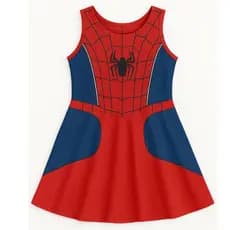 Vestido Infantil Temático Menina Fantasia Aranha