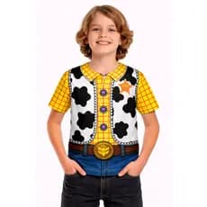 Camiseta Infantil Menino ou Adulto Estampa Cosplay Wood