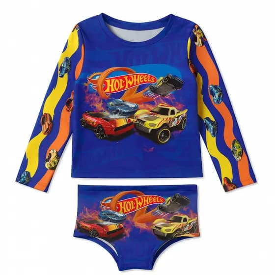 Sunga infantil + Camisa UV - Proteção Solar -  para meninos estampa Hot Azul