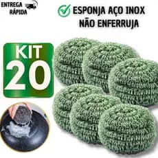 Jogo Esponjas De Aço Inox Lava Louça Não Enferruja Limpeza Pesada Bucha Palha Aço Panela Cozinha