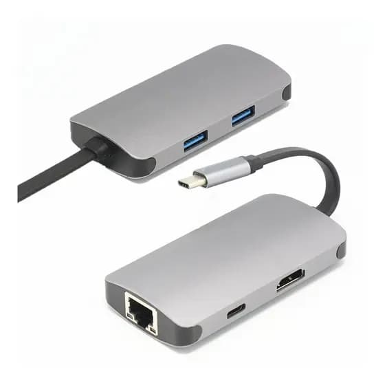Adaptador Usb C Para Hdmi 4k, Hub Usb 3.0, Rj45, 5 Em 1