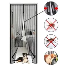 Tela Mosquiteira para Porta com Fecho Magnético 210x100cm - Fácil Instalação, Ventilada, Proteção contra Zika