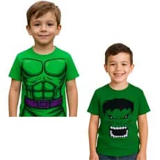 Camisa Camiseta Infantil Hulk Fantasia Personagens Meninos Homem Aranha Marvel Super Herois Sonic